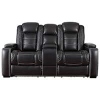 Power Reclining Loveseat w/ Console, Adjustable Headrests, & Theater Lighting