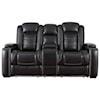 Ashley Party Time Power Recl Loveseat w/ Console & Adj Hdrsts