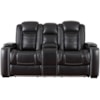 Signature Design Party Time Power Recl Loveseat w/ Console & Adj Hdrsts