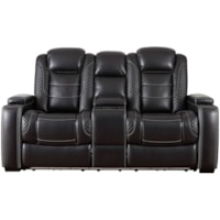 Power Reclining Loveseat w/ Console, Adjustable Headrests, & Theater Lighting