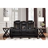 Signature Design by Ashley Party Time Power Recl Loveseat w/ Console & Adj Hdrsts