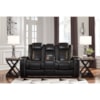 Signature Design by Ashley Party Time Power Recl Loveseat w/ Console & Adj Hdrsts