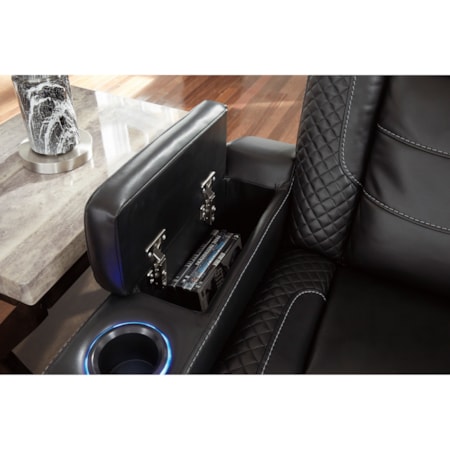 Power Recl Loveseat w/ Console &amp; Adj Hdrsts