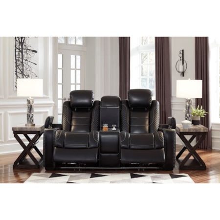Power Recl Loveseat w/ Console &amp; Adj Hdrsts