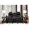 Ashley Signature Design Party Time Power Recl Loveseat w/ Console & Adj Hdrsts