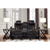 Signature Design Party Time Power Recl Loveseat w/ Console & Adj Hdrsts