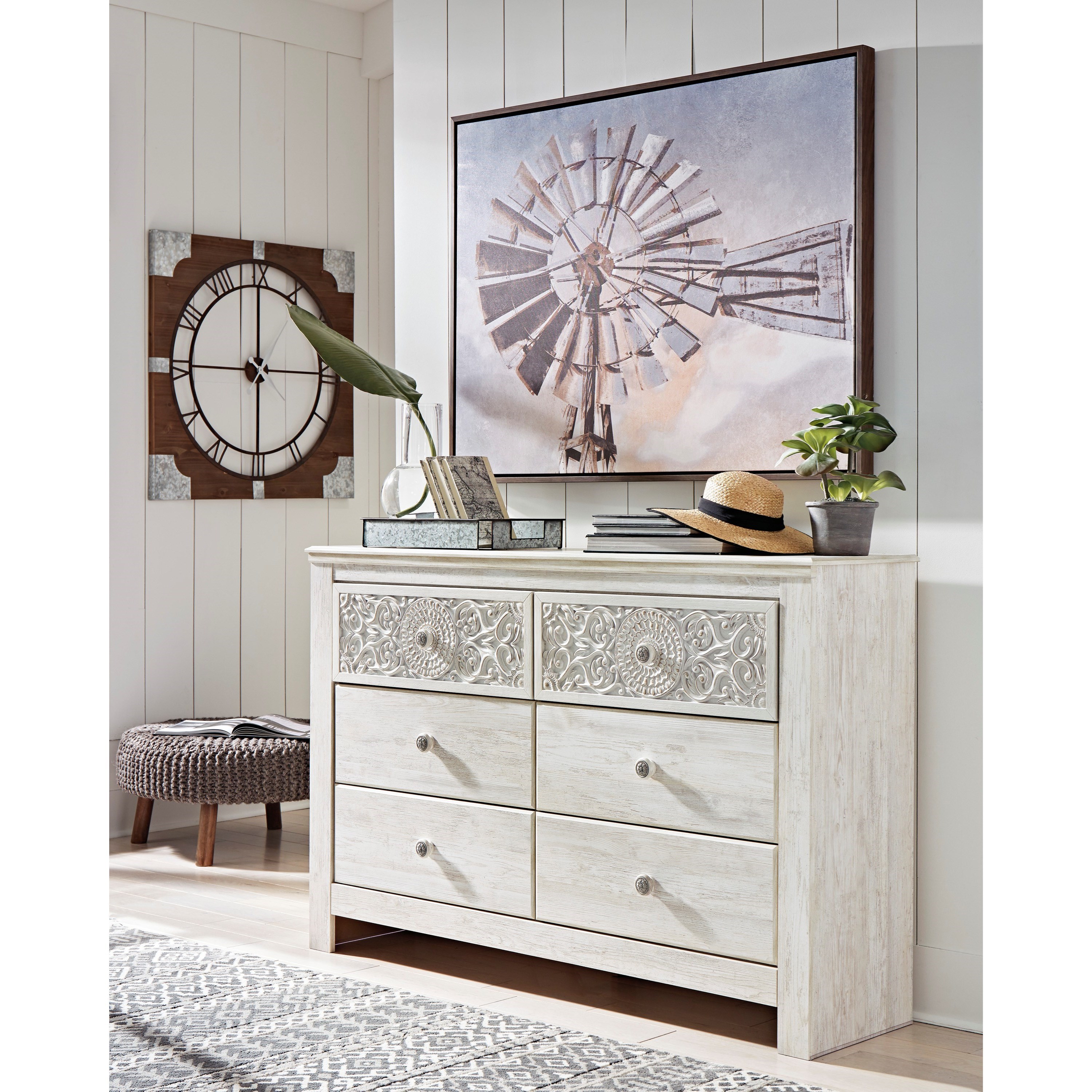 Ashley Signature Design Paxberry B18131 Dresser with Carved Drawer