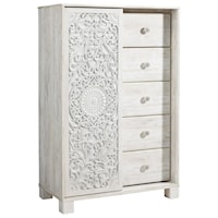 Dressing Chest with 5 Drawers and Carved Detailing