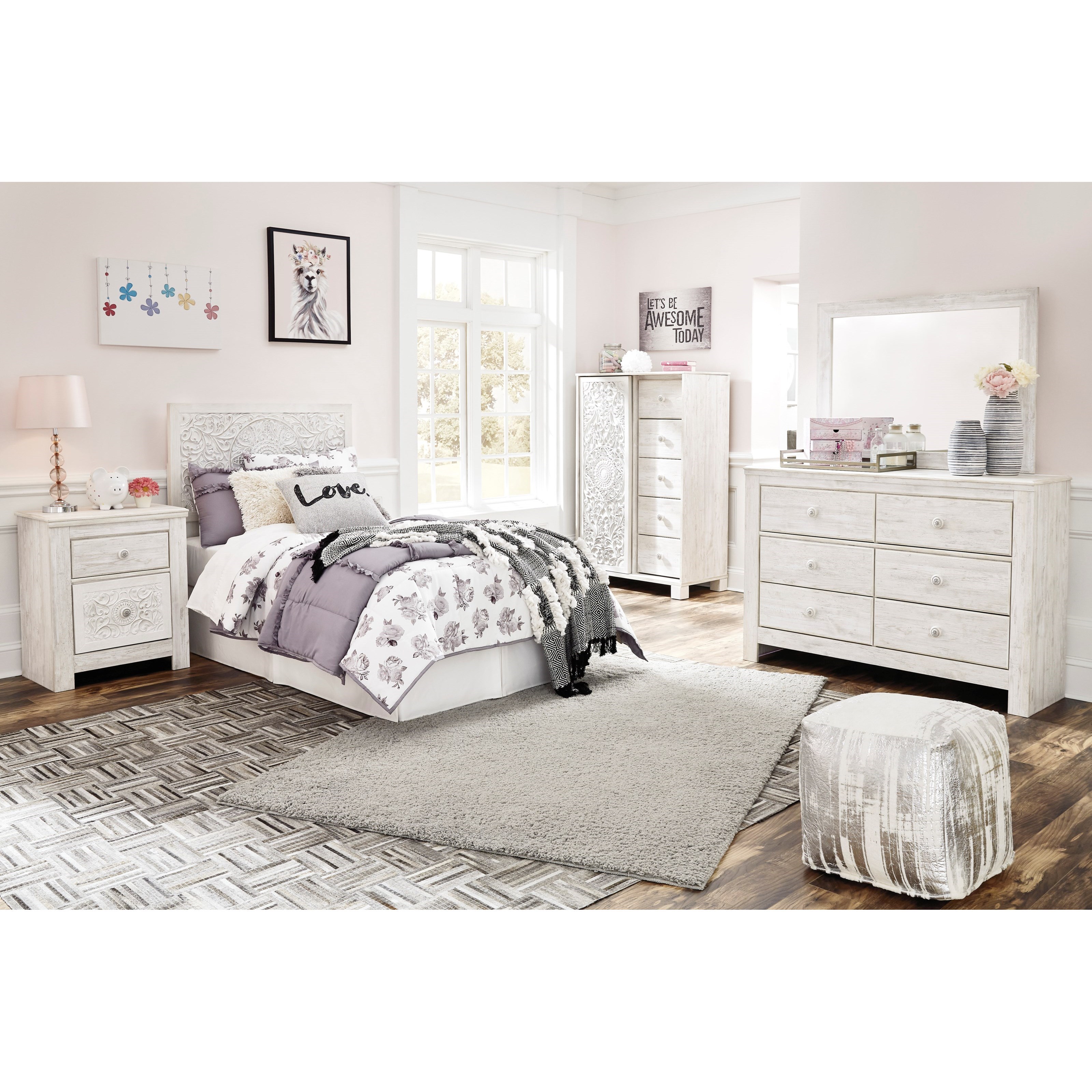 Ashley Signature Design Paxberry B18153 Twin Headboard with Carved