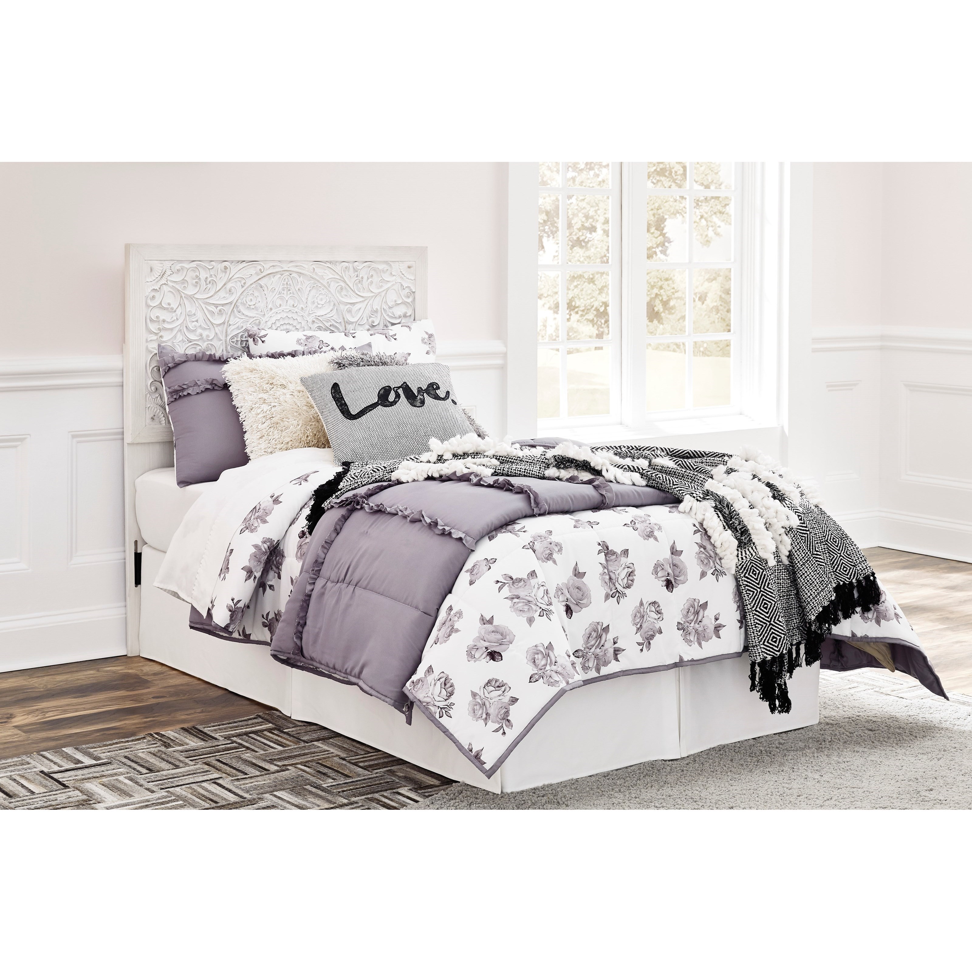 Signature Design by Ashley Paxberry B181 53 Twin Headboard with Carved Medallion Design Schewels Home Bed Headboards