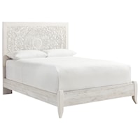 Queen Panel Bed with Carved Detail Headboard