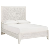 Full Panel Bed with Carved Detail Headboard