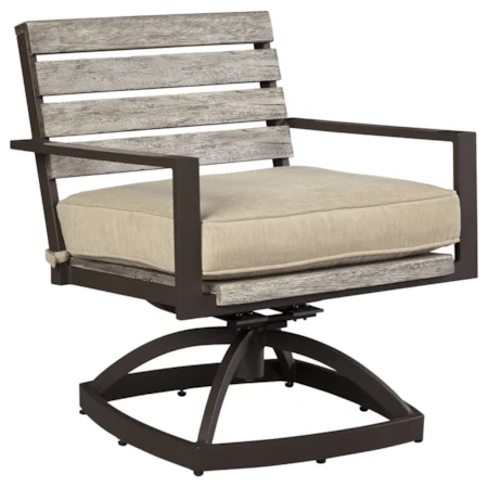 Set of 2 Outdoor Swivel Chairs w/ Cushion