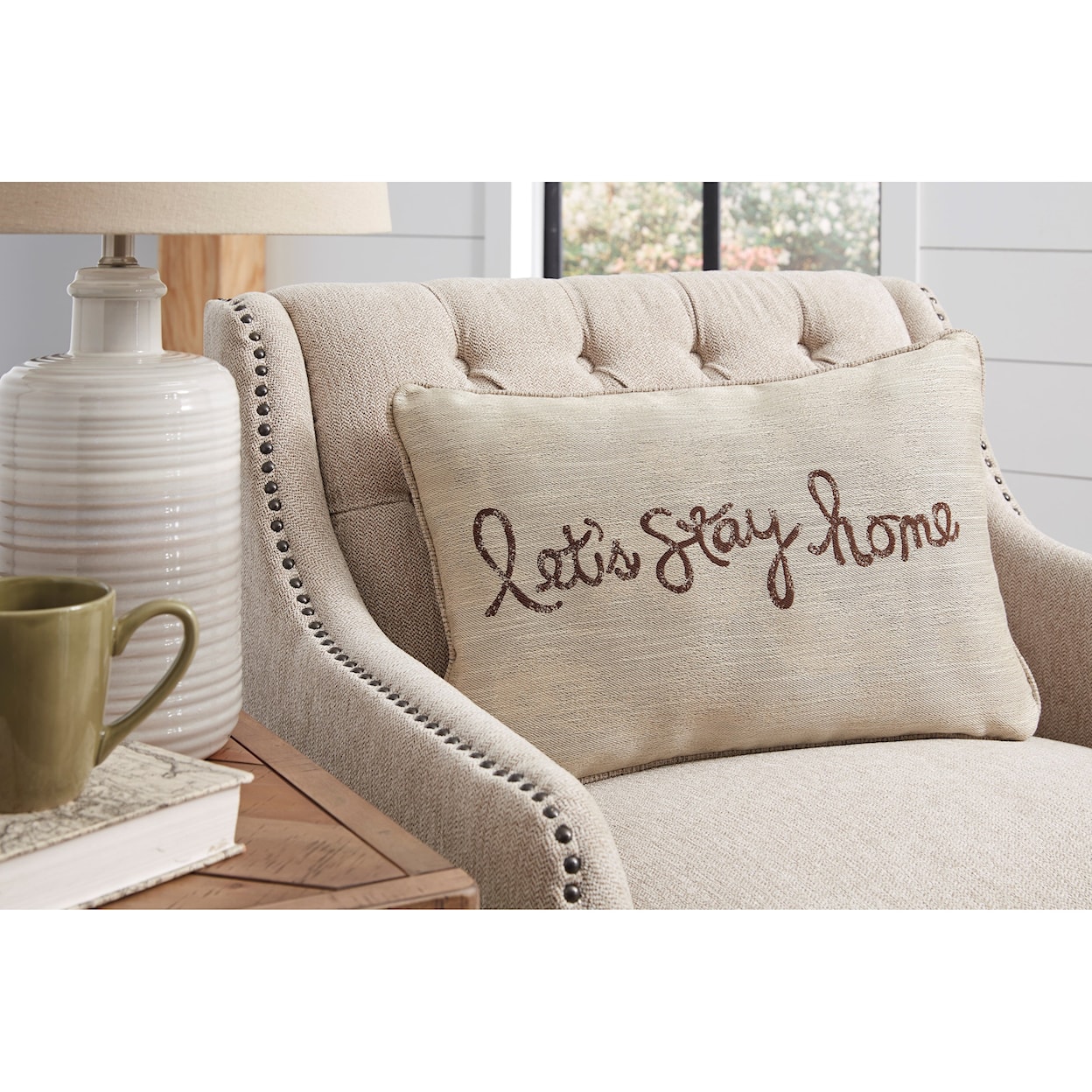 Ashley Signature Design Lets Stay Home Let's Stay Home Chocolate Pillow