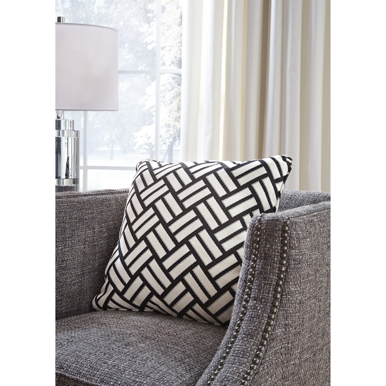Signature Design by Ashley Furniture Pillows Ayres Black/White Pillow
