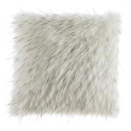 Glam White/Black Accent Pillow in Faux Fur
