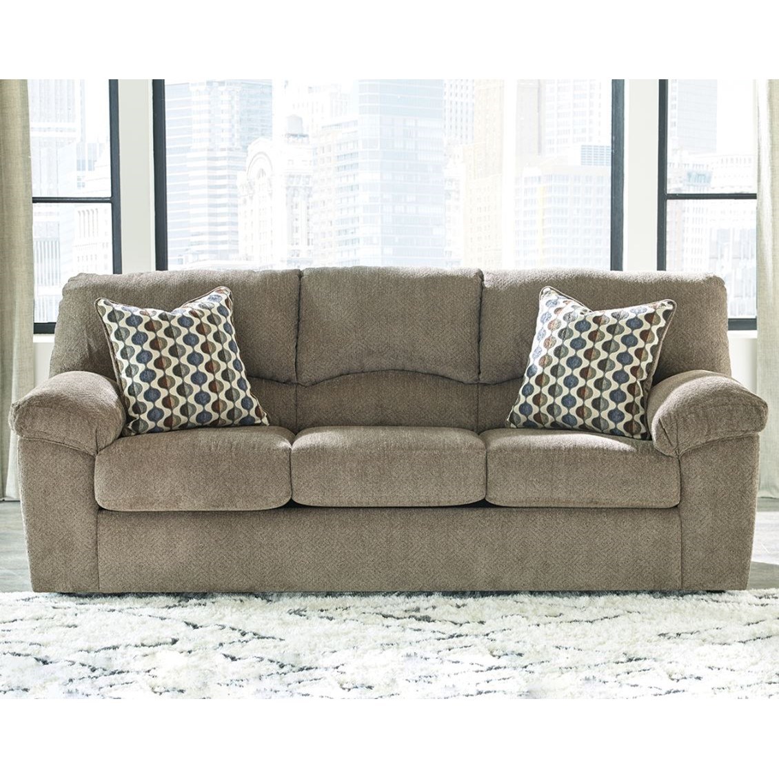 Ashley pindall brown loveseat hotsell