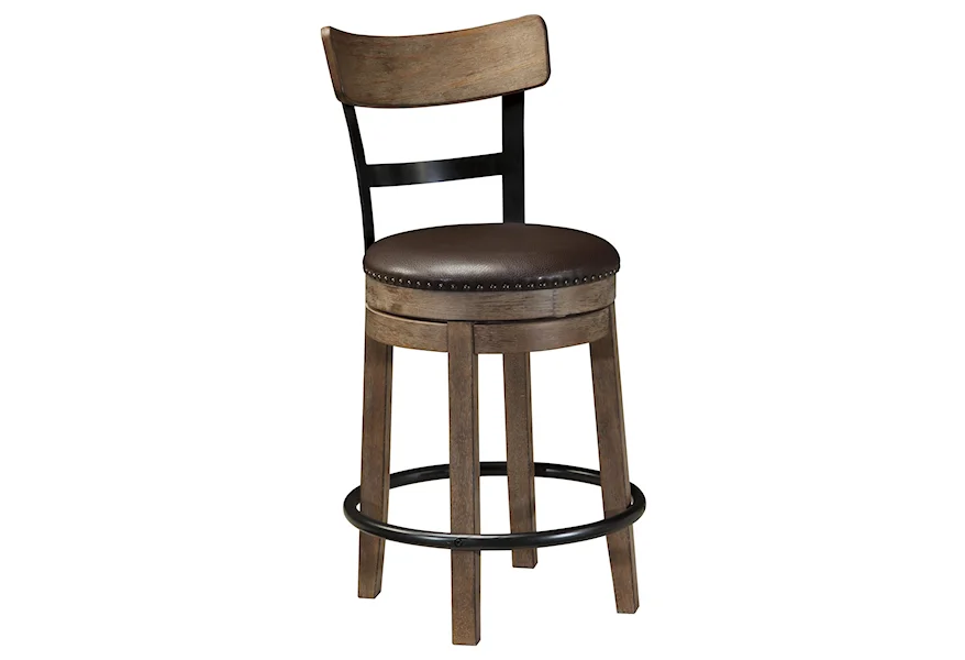 Pinnadel Upholstered Swivel Barstool by Signature Design by Ashley at Sparks HomeStore