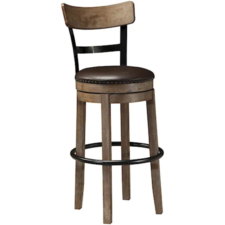 Tall Upholstered Swivel Barstool