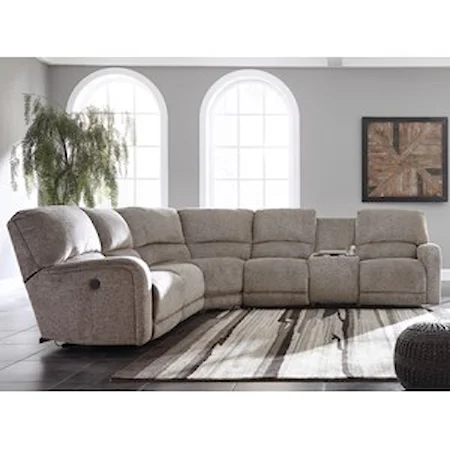 Power Reclining Sectional with Right Storage Console Loveseat