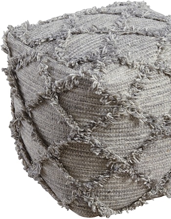 Adelphie - Natural/Gray Pouf