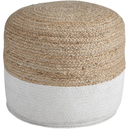 Sweed Valley - Natural/White Pouf