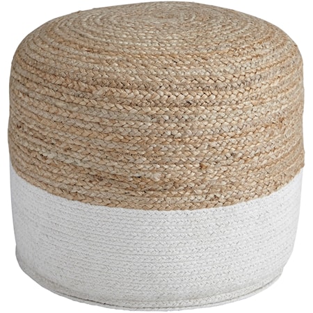 Sweed Valley - Natural/White Pouf