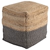 Signature Design by Ashley Poufs Sweed Valley - Natural/Black Pouf