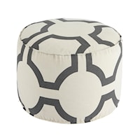 Geometric - Charcoal Pouf