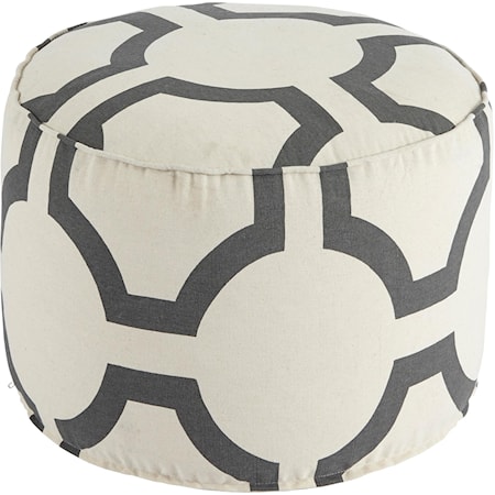 Geometric - Charcoal Pouf