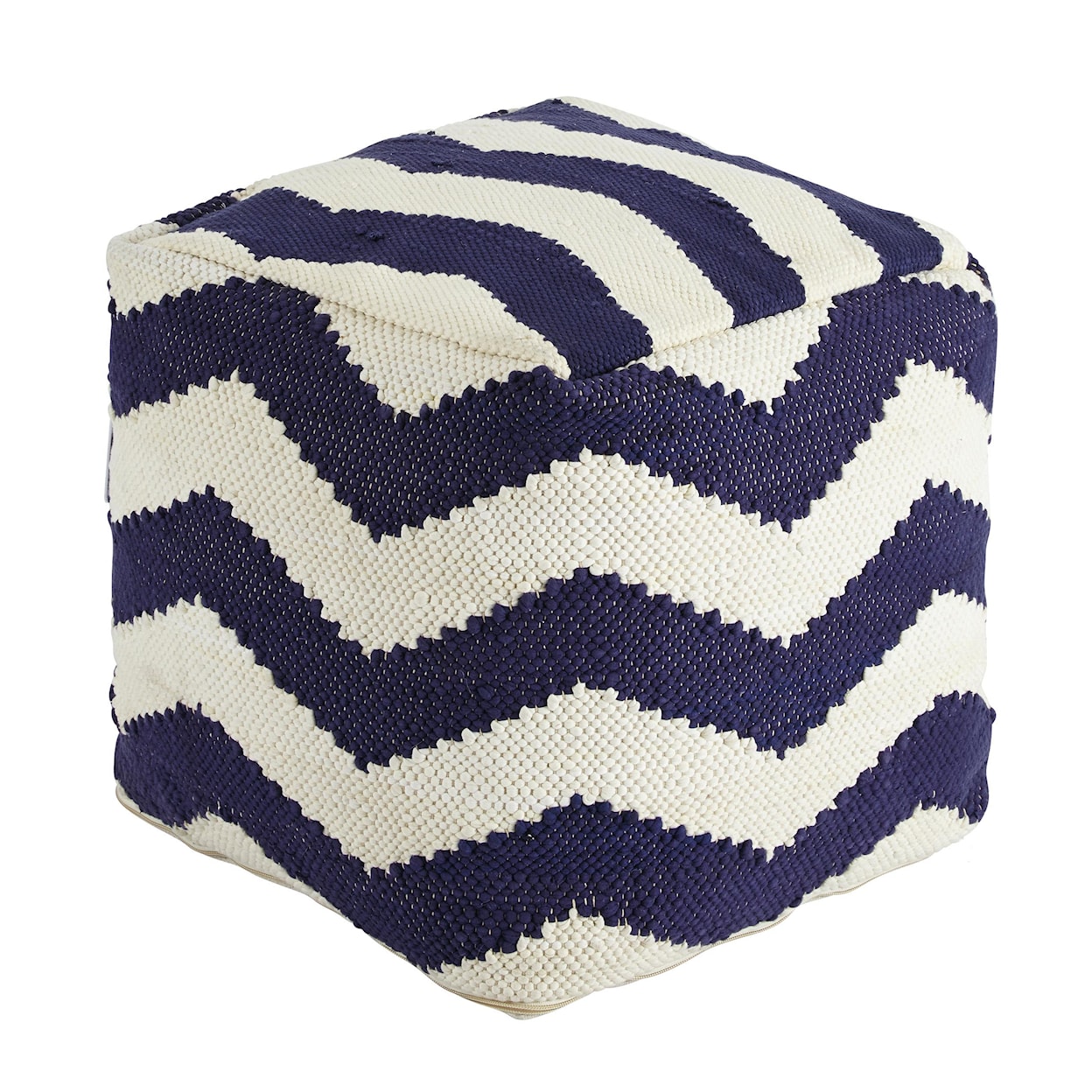 Signature Design by Ashley Furniture Poufs Chevron - Blue Pouf