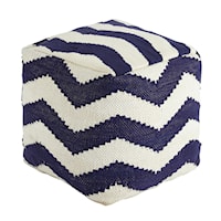 Chevron - Blue Pouf