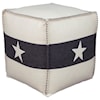 Signature Design by Ashley Poufs Leonardo White/Black Pouf