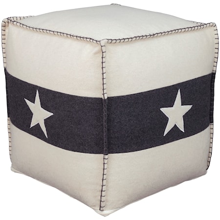 Leonardo White/Black Pouf