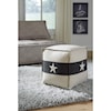 Ashley Furniture Signature Design Poufs Leonardo White/Black Pouf