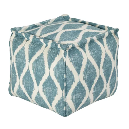 Bruce - Teal/White Pouf