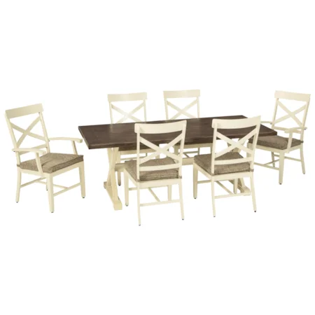 7-Piece Farmhouse Style Outdoor Dining Set