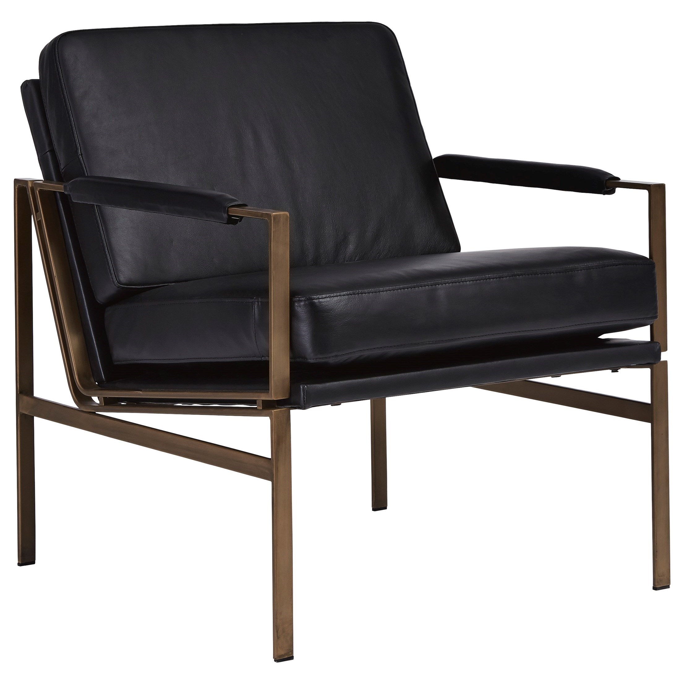 Signature Design by Ashley Puckman A3000192 Black Leather Accent