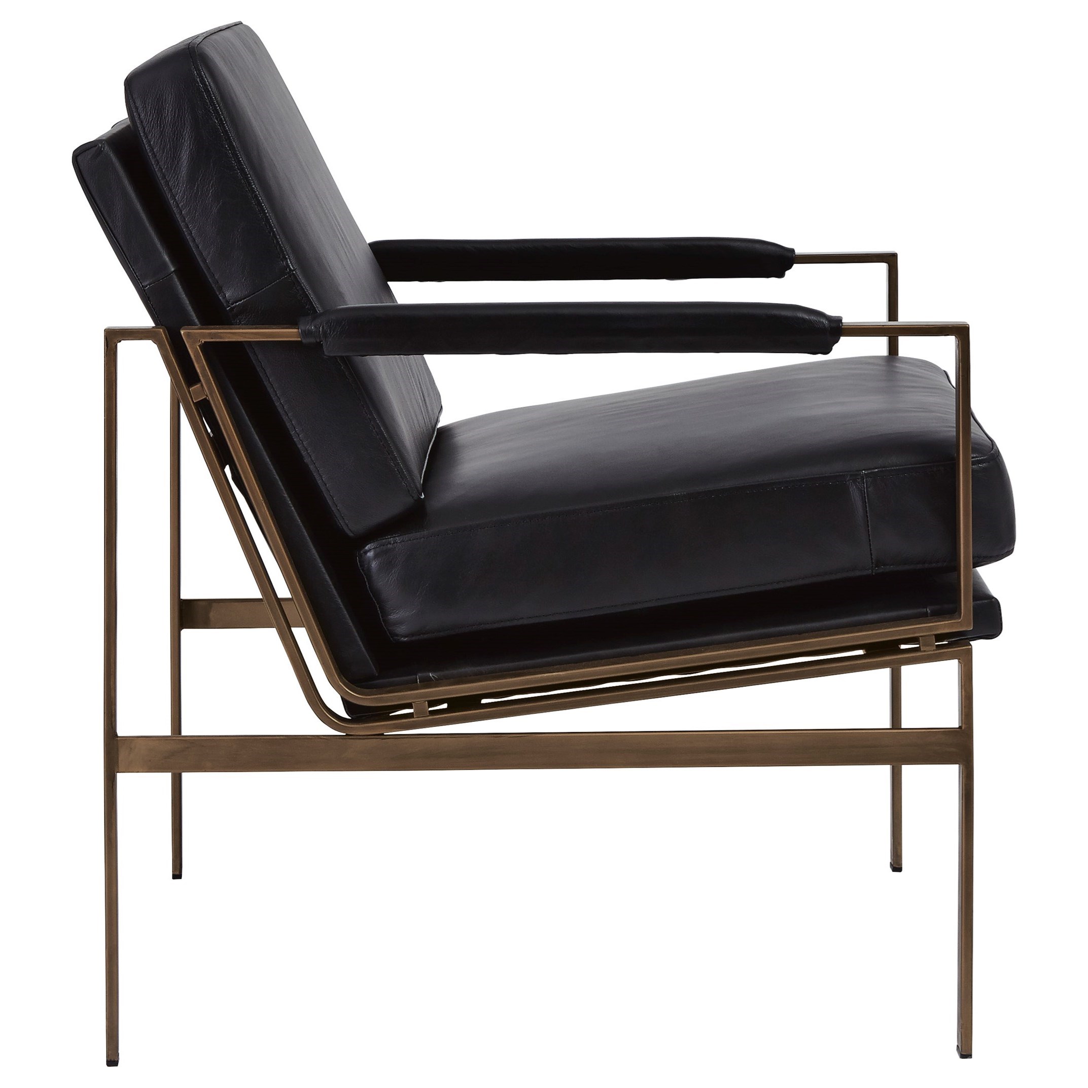 Ashley Signature Design Puckman A3000192 Black Leather Accent Chair with Metal Frame Rooms and