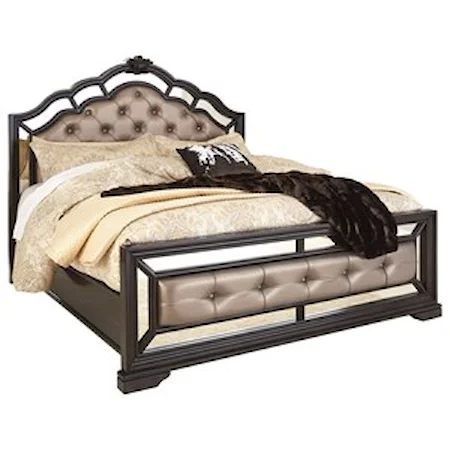Queen Upholstered Diamond Tufted Panel Bed