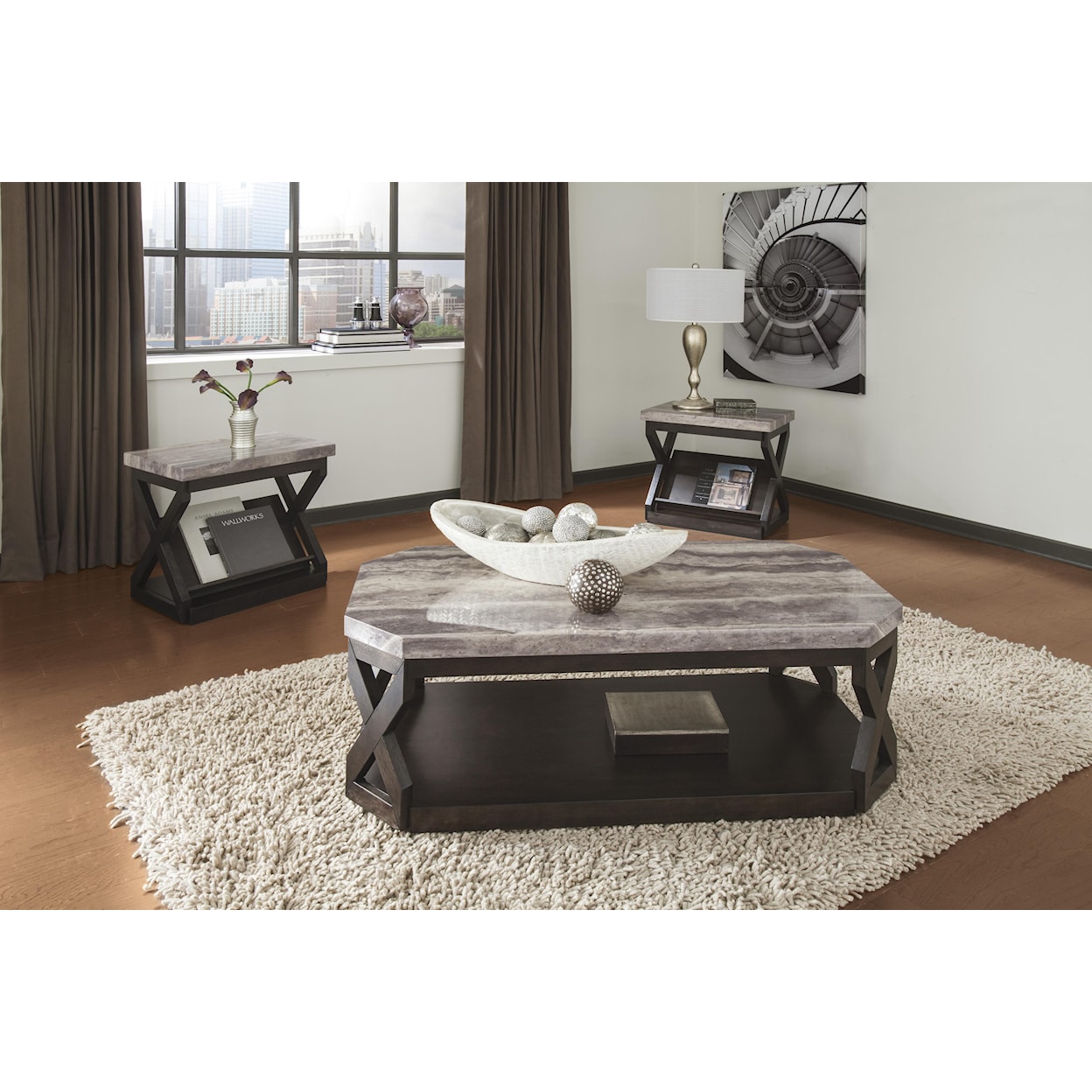 Signature Design by Ashley Furniture Radilyn Occasional Table Set