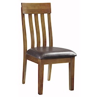 Casual Upholstered Slat-Back Dining Side Chair