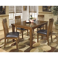  Casual 5 Piece Dining Room Table Set with Butterfly Extension Leaf