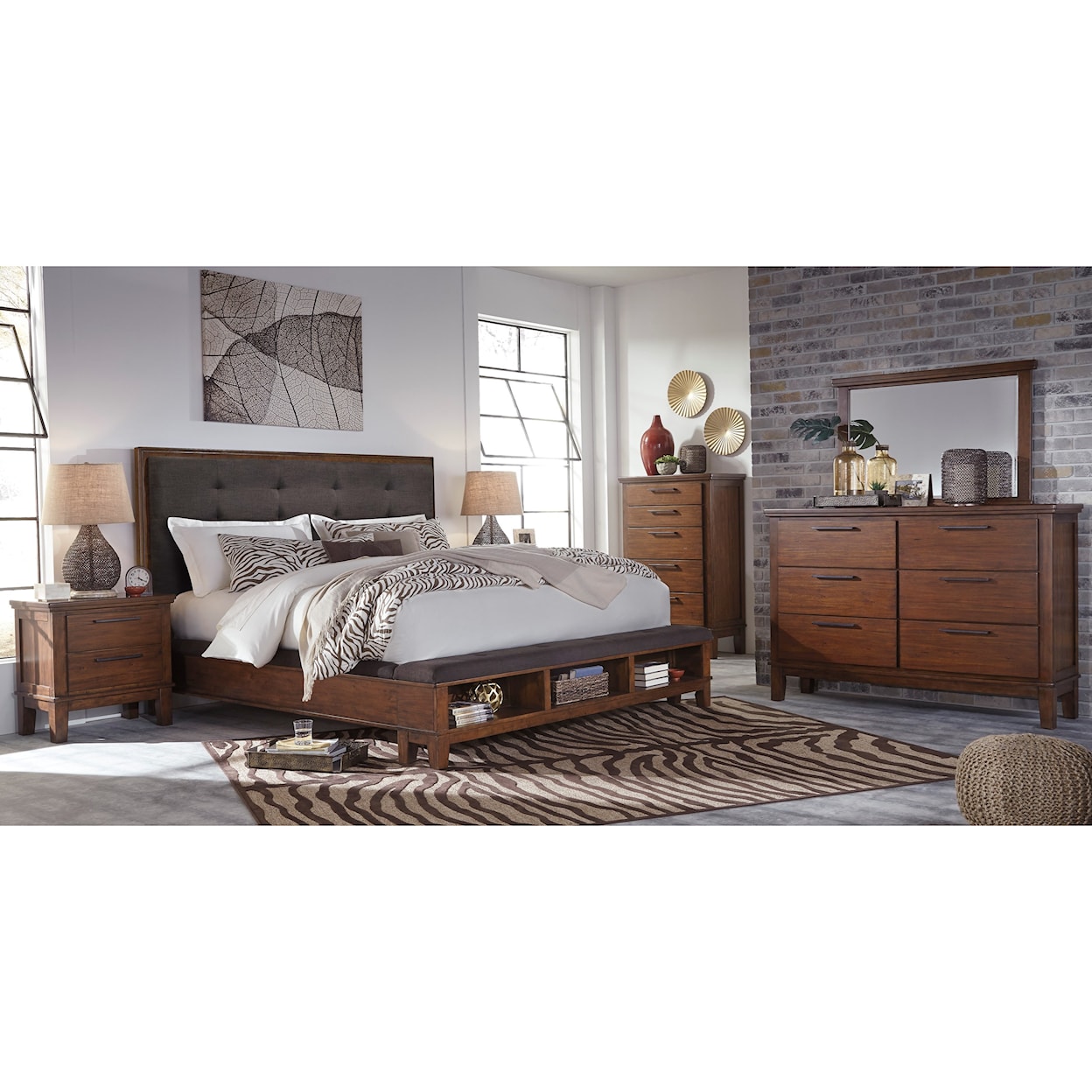 Signature Design by Ashley Ralene Queen Upholstered Bed with Storage Footboard