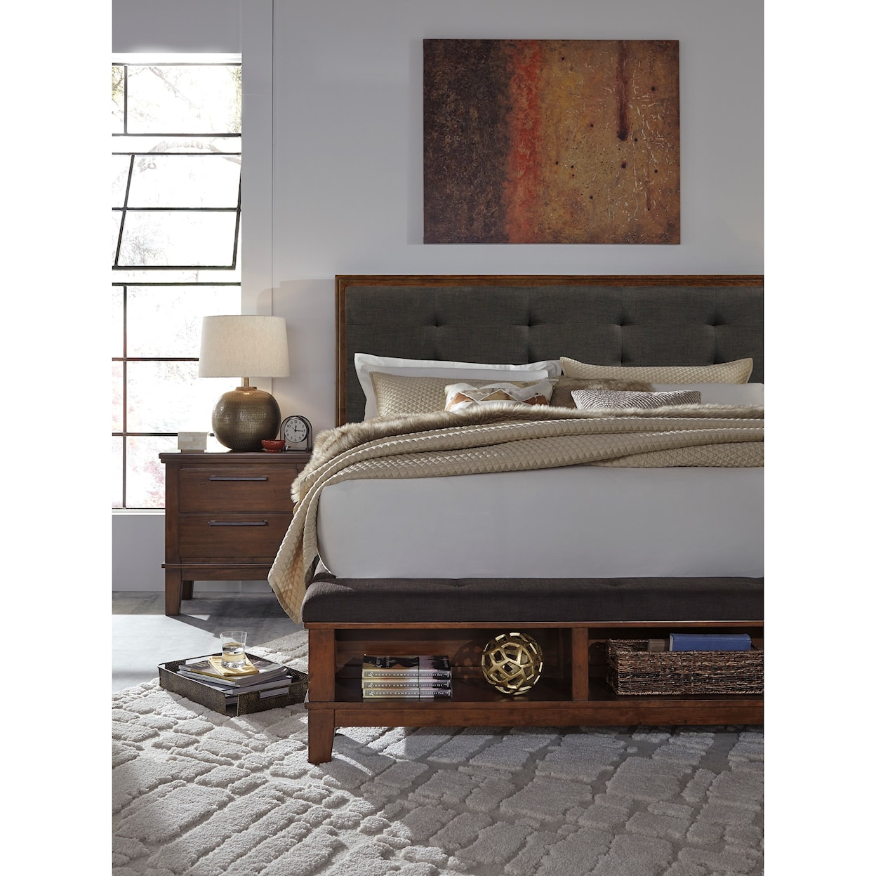 Signature Design by Ashley Ralene Queen Upholstered Bed with Storage Footboard