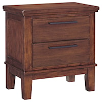 Two Drawer Night Stand with Contemporary Bar Pulls