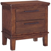 Two Drawer Night Stand with Contemporary Bar Pulls