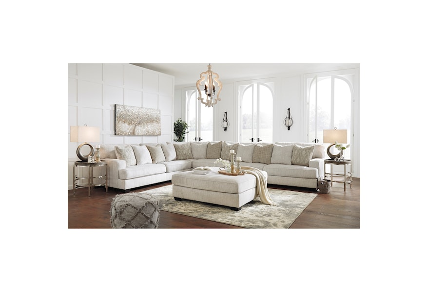 Scatter Back Modern Sectional Sofa W/Oversized Back Pillows