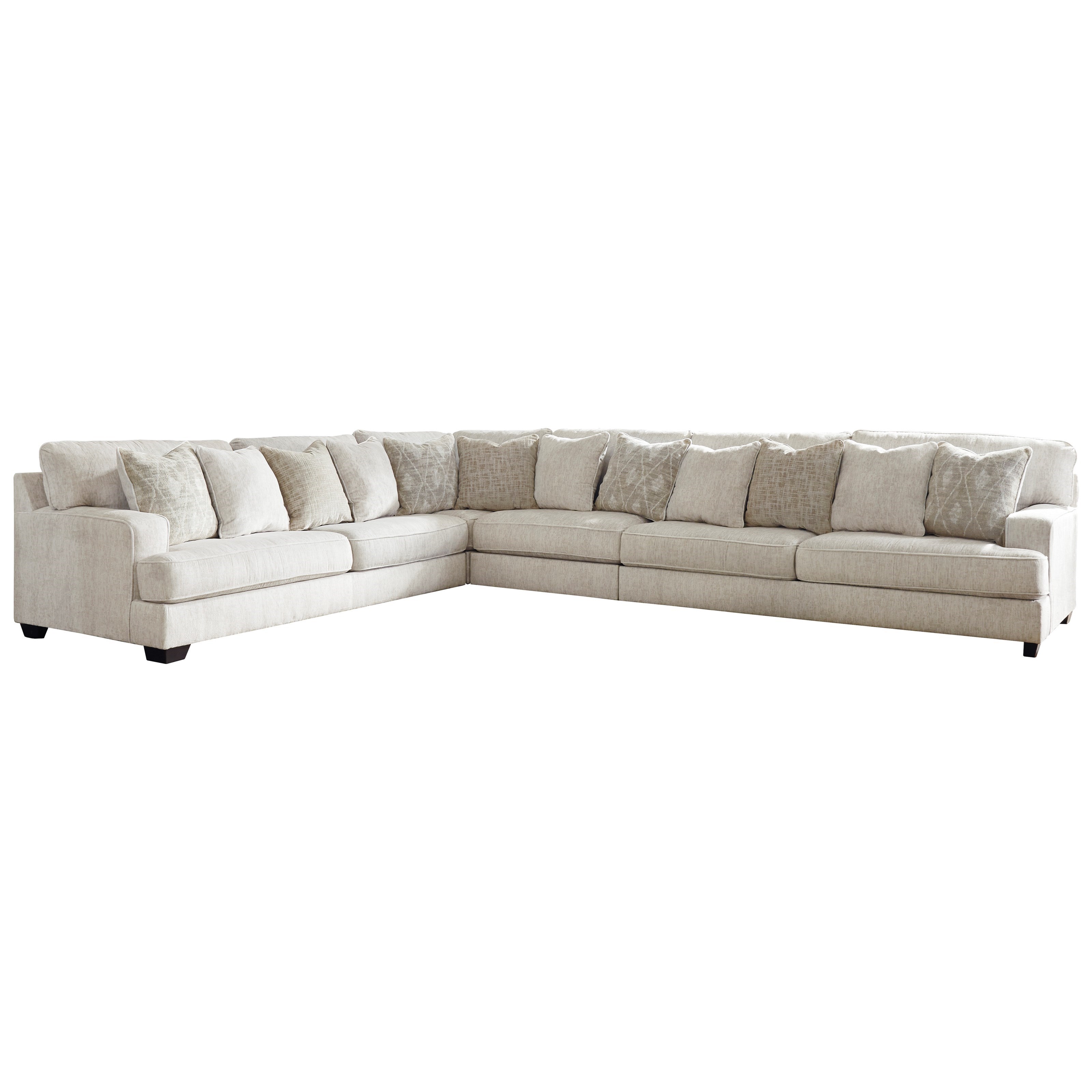 Signature Design by Ashley Rawcliffe 4Piece Sectional with Scatterback Accent Pillows Royal