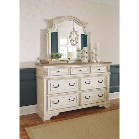 Dresser and Mirror Set